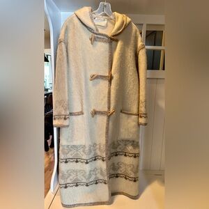 Alafoss Icewool Vintage Women’s Ivory Hooded Toggle Sweater Coat Vintage Size M